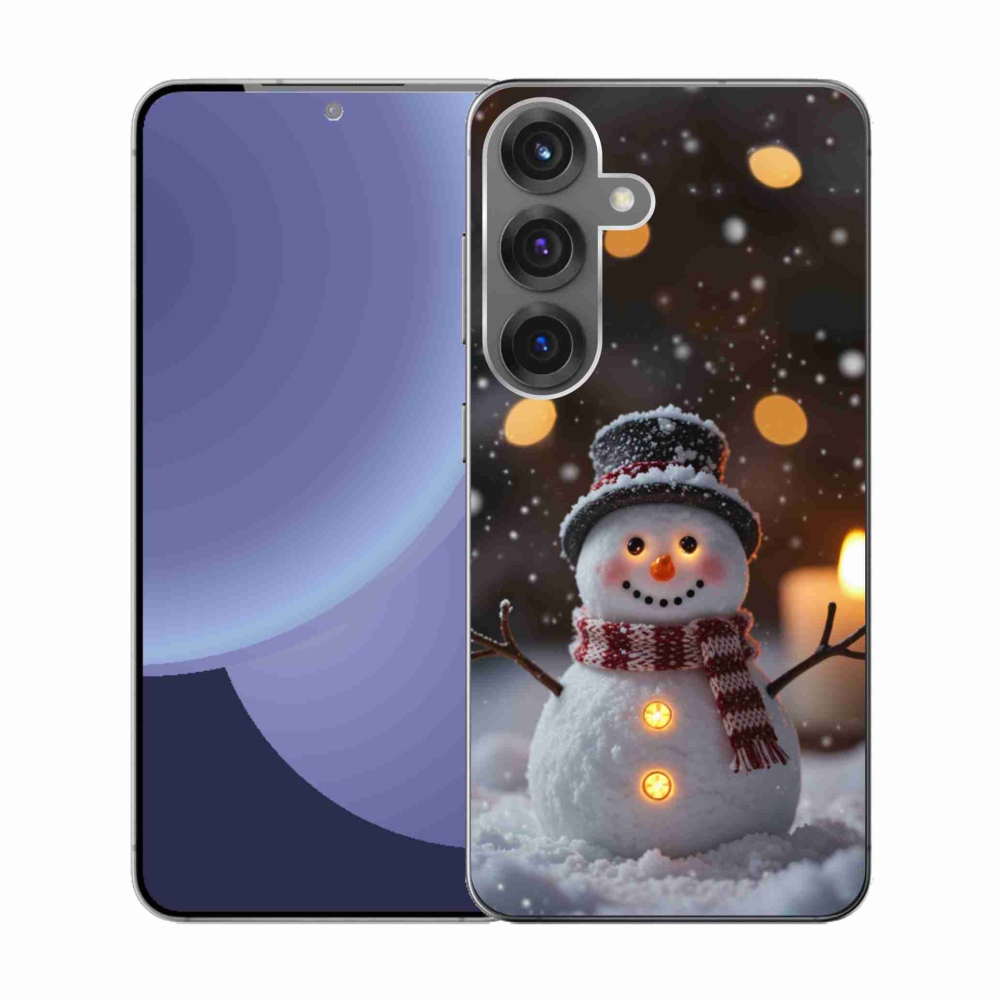 Gelový kryt mmCase na Samsung Galaxy S25 - veselý sněhulák