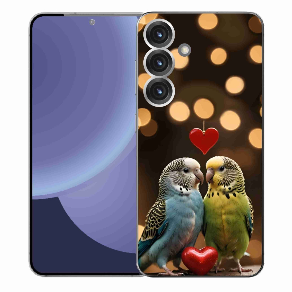 Gelový kryt mmCase na Samsung Galaxy S25+ - zamilovaní papoušci