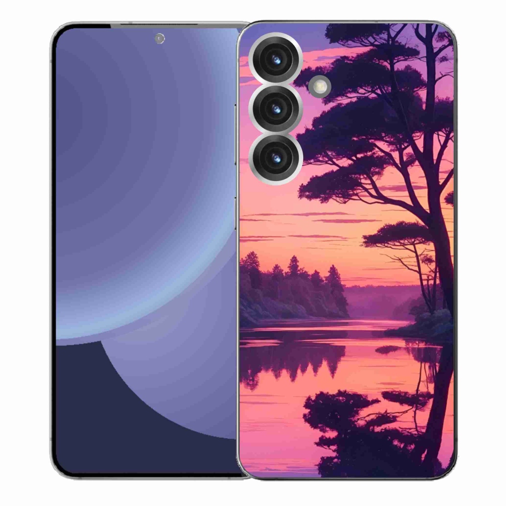Gelový kryt mmCase na Samsung Galaxy S25+ - západ slunce nad jezerem