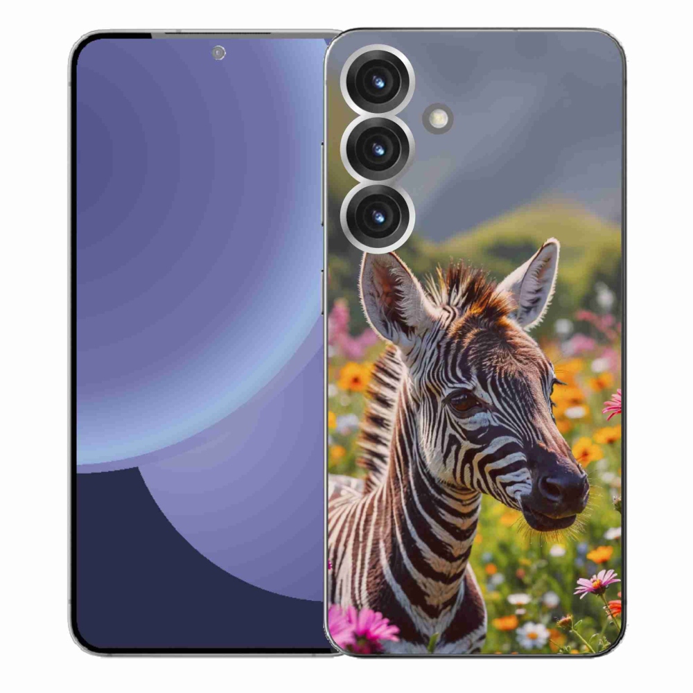 Gelový kryt mmCase na Samsung Galaxy S25+ - zebra na louce