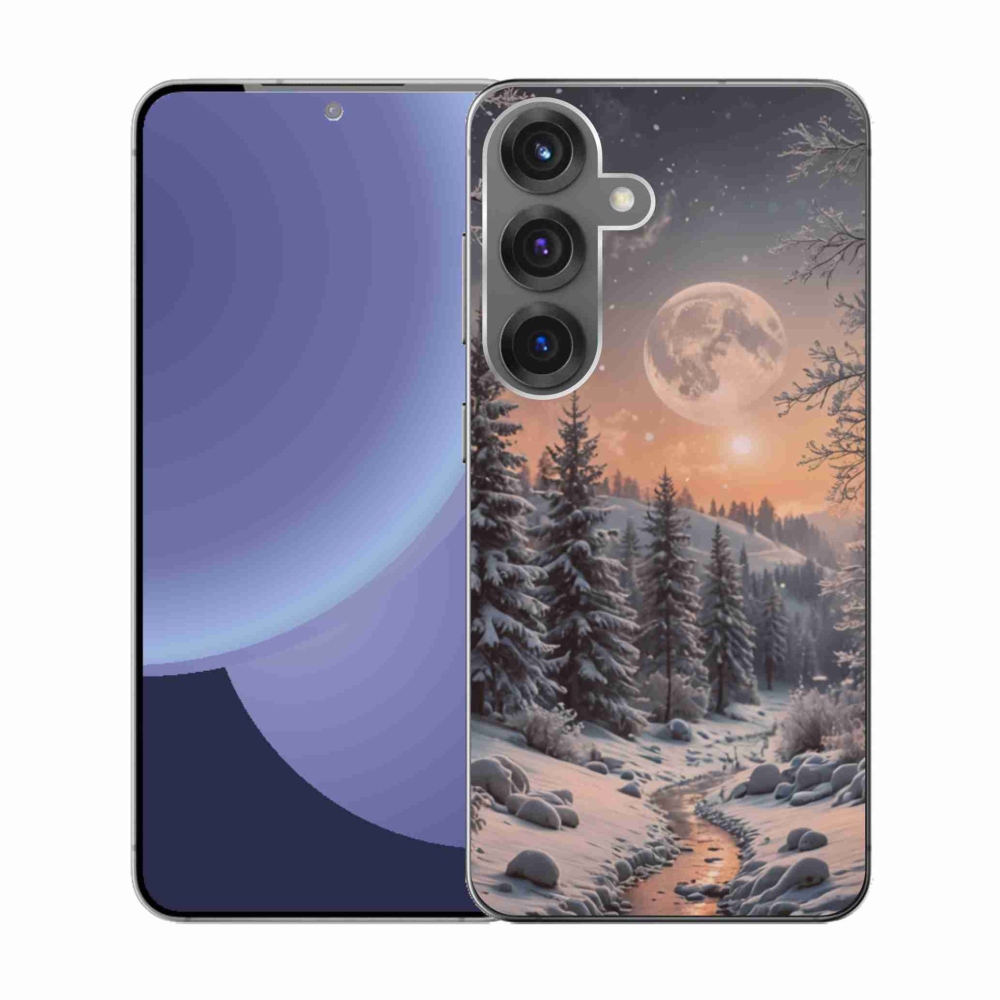 Gelový kryt mmCase na Samsung Galaxy S25 - zimní krajina 2