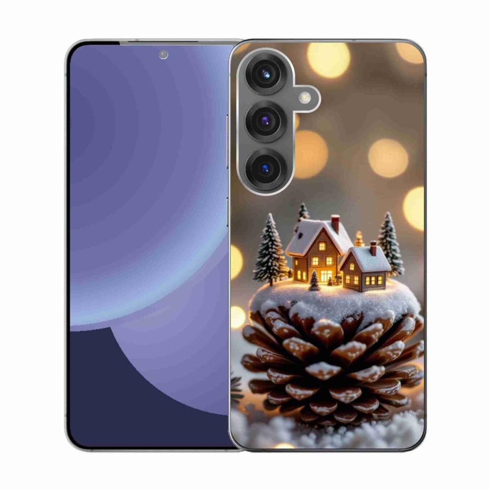 Gelový kryt mmCase na Samsung Galaxy S25 - zimní vesnička