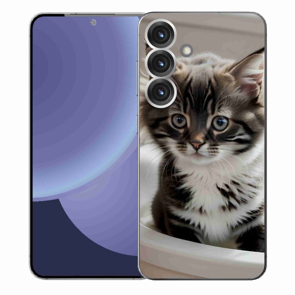 Gelový kryt mmCase na Samsung Galaxy S25+ - zvědavé kotě