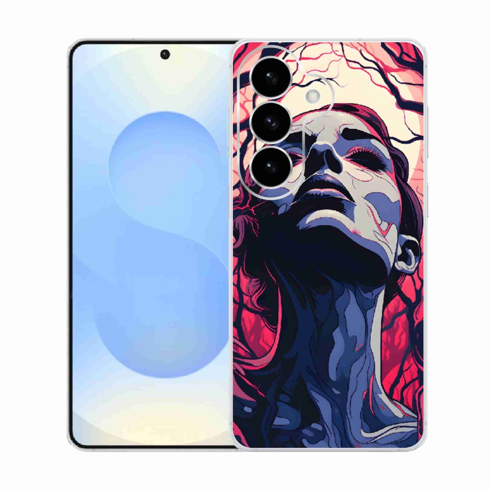 Gelový kryt mmCase na Samsung Galaxy S26  - abstraktní obličej