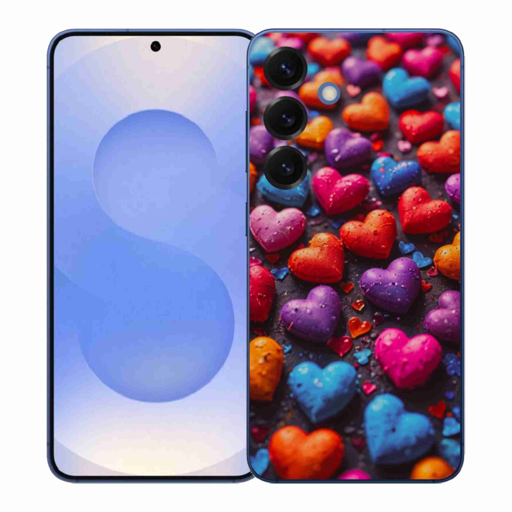 Gelový kryt mmCase na Samsung Galaxy S26+ - barevná srdce