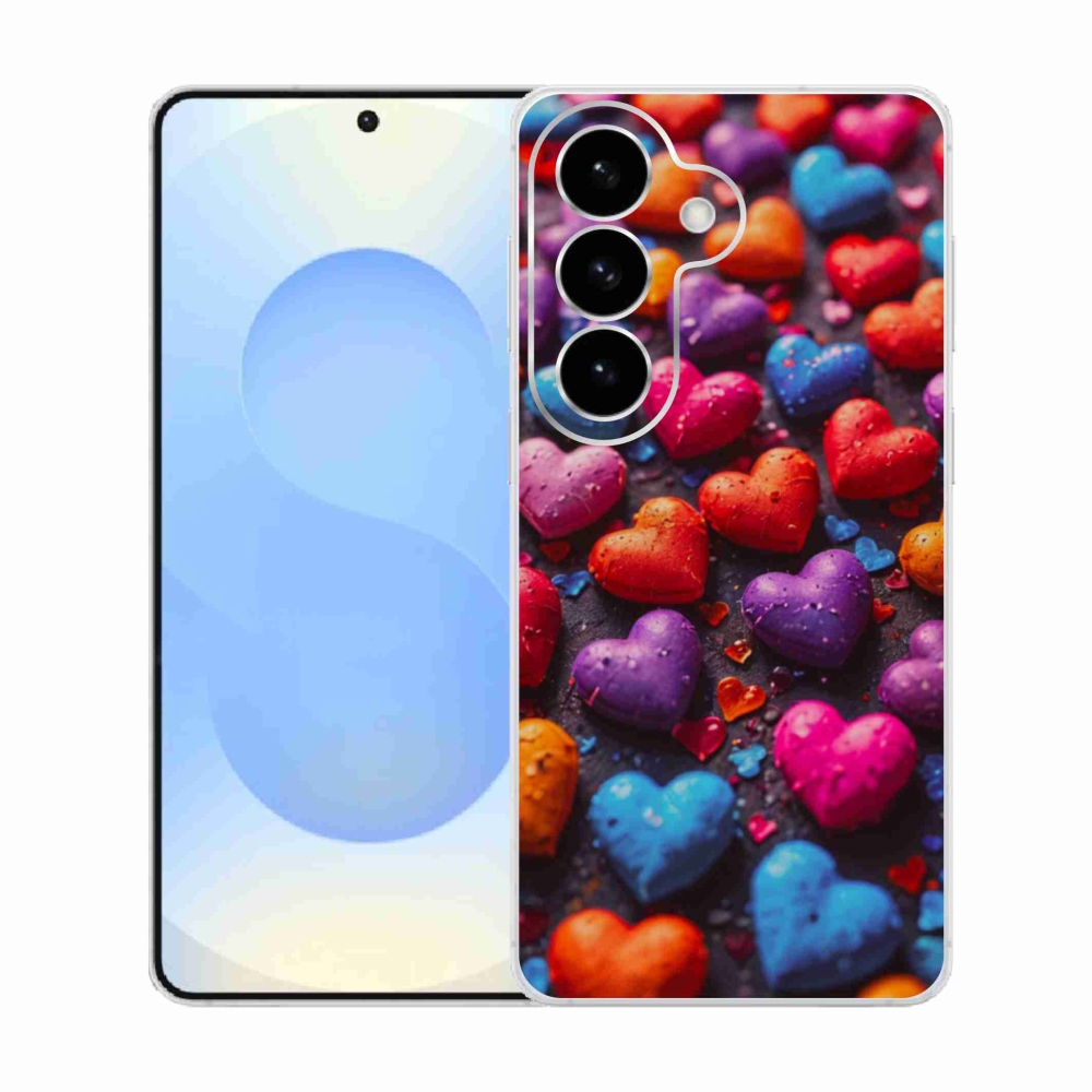 Gelový kryt mmCase na Samsung Galaxy S26  - barevná srdce