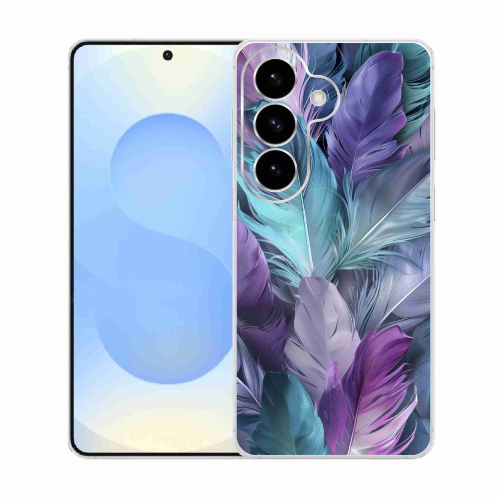 Gelový kryt mmCase na Samsung Galaxy S26  - barevné peří 2