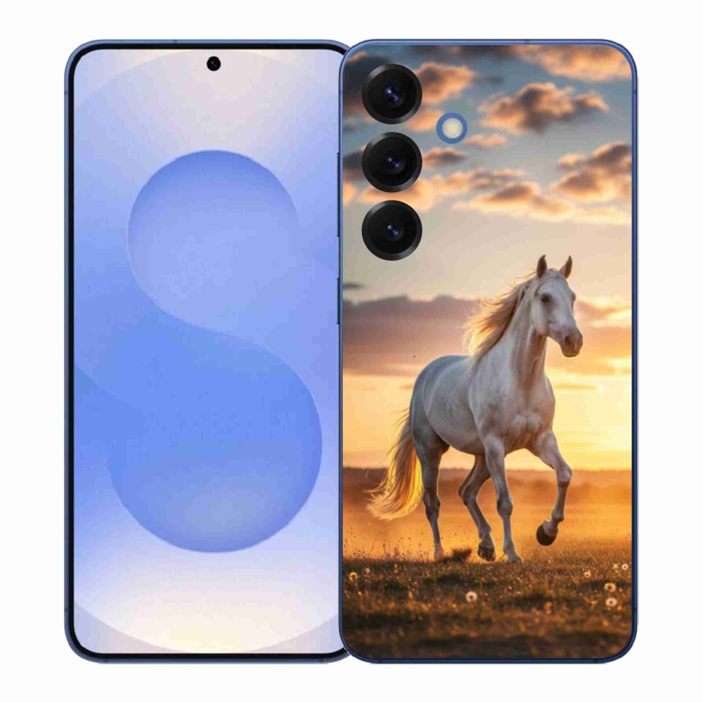 Gelový kryt mmCase na Samsung Galaxy S26+ - běžící bílý kůň 2