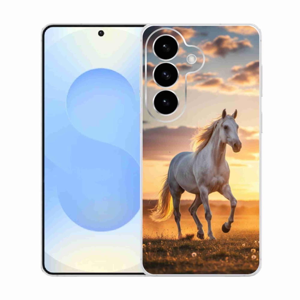 Gelový kryt mmCase na Samsung Galaxy S26  - běžící bílý kůň 2