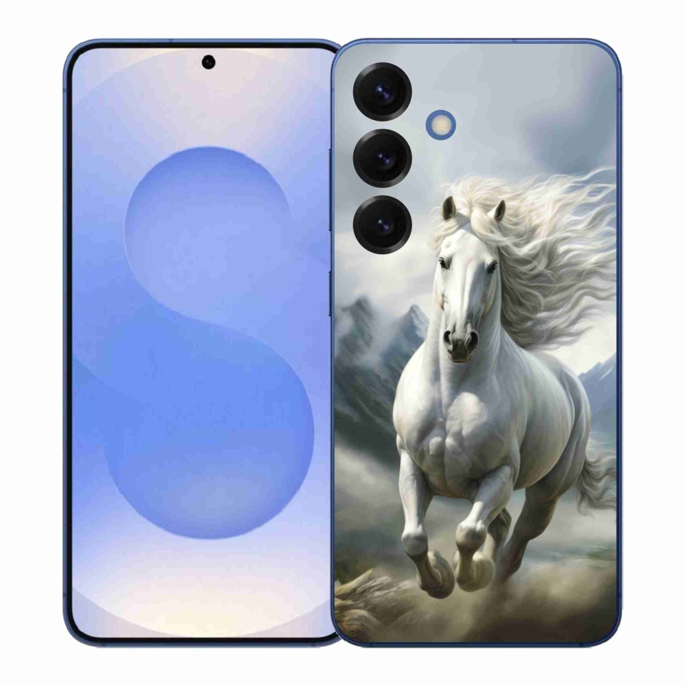 Gelový kryt mmCase na Samsung Galaxy S26+ - běžící bílý kůň 3