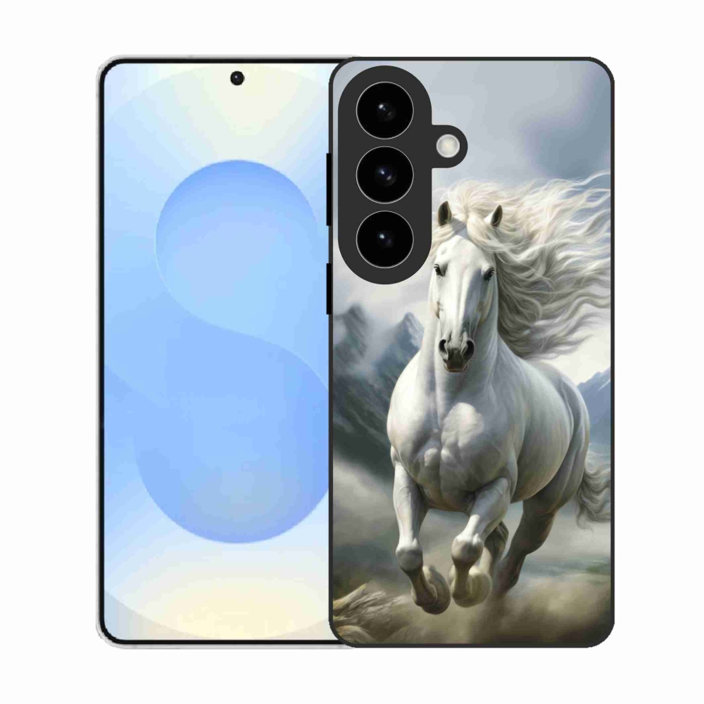 Gelový kryt mmCase na Samsung Galaxy S26 - běžící bílý kůň 3
