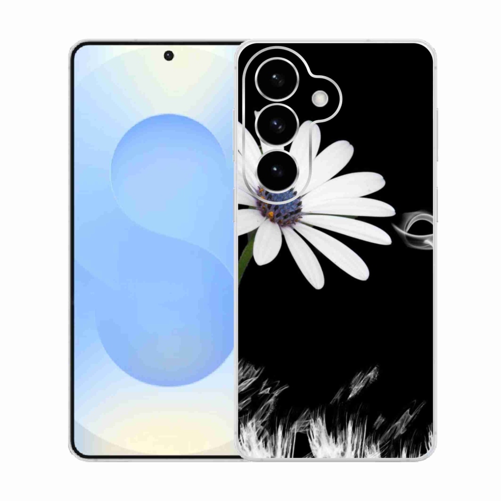 Gelový kryt mmCase na Samsung Galaxy S26  - bílá květina