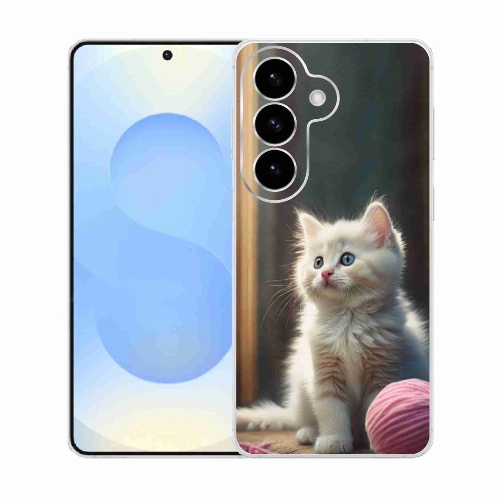 Gelový kryt mmCase na Samsung Galaxy S26  - bílé kotě 2