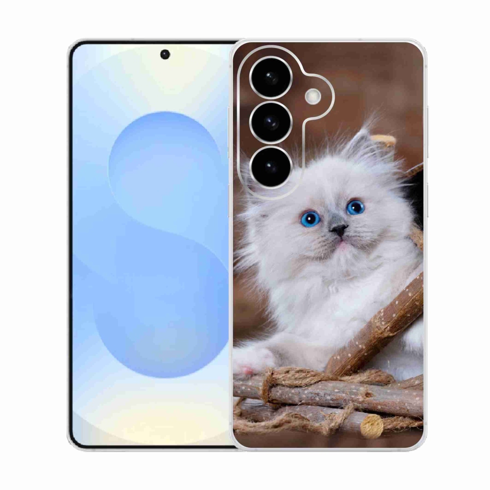 Gelový kryt mmCase na Samsung Galaxy S26  - bílé kotě