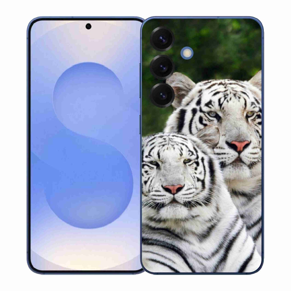 Gelový kryt mmCase na Samsung Galaxy S26+ - bílí tygři