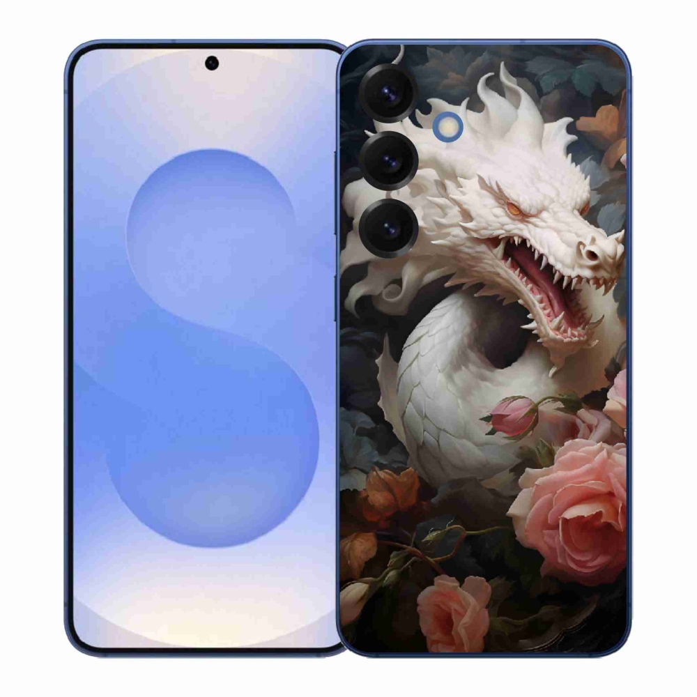 Gelový kryt mmCase na Samsung Galaxy S26+ - bílý drak