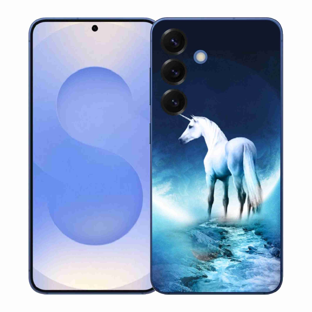 Gelový kryt mmCase na Samsung Galaxy S26+ - bílý jednorožec