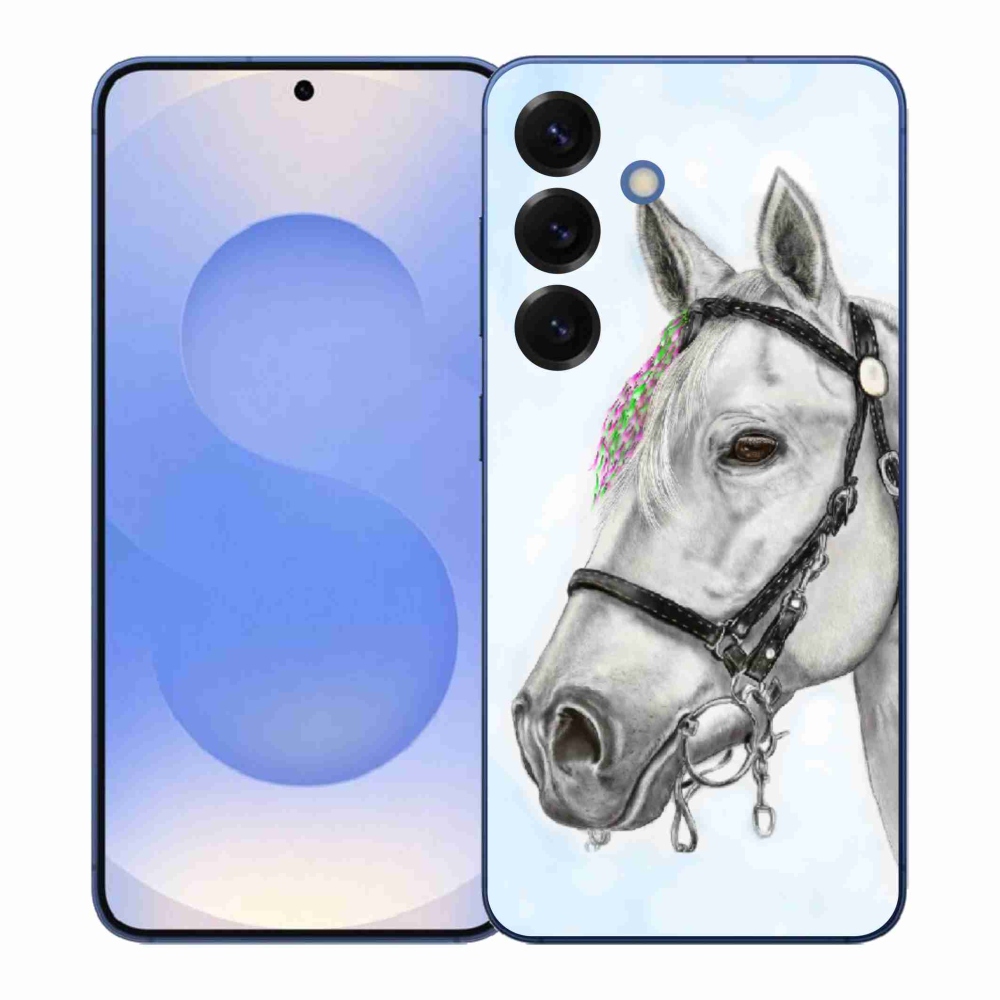 Gelový kryt mmCase na Samsung Galaxy S26+ - bílý kůň 1