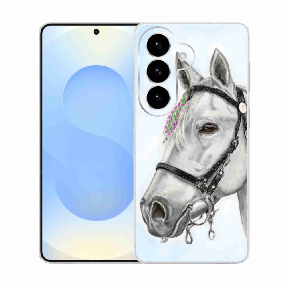 Gelový kryt mmCase na Samsung Galaxy S26  - bílý kůň 1