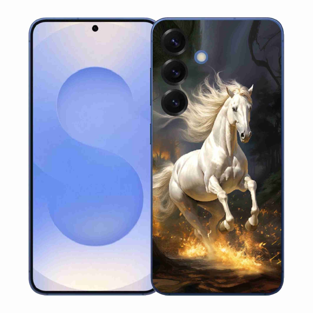 Gelový kryt mmCase na Samsung Galaxy S26+ - bílý kůň 2