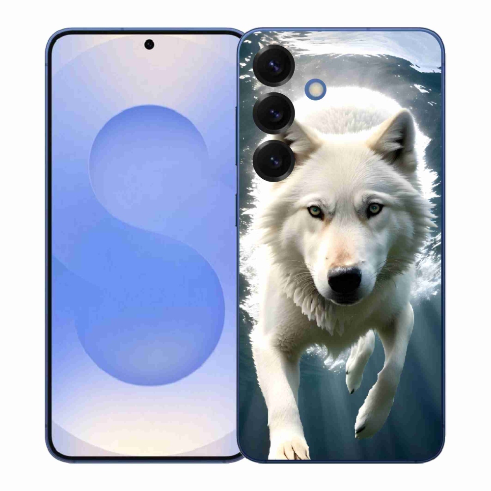 Gelový kryt mmCase na Samsung Galaxy S26+ - bílý vlk