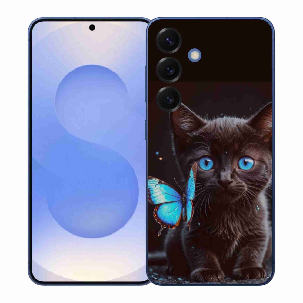 Gelový kryt mmCase na Samsung Galaxy S26+ - černé kotě 3