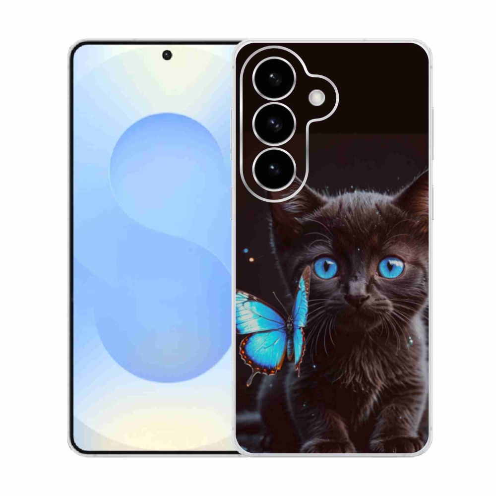 Gelový kryt mmCase na Samsung Galaxy S26  - černé kotě 3