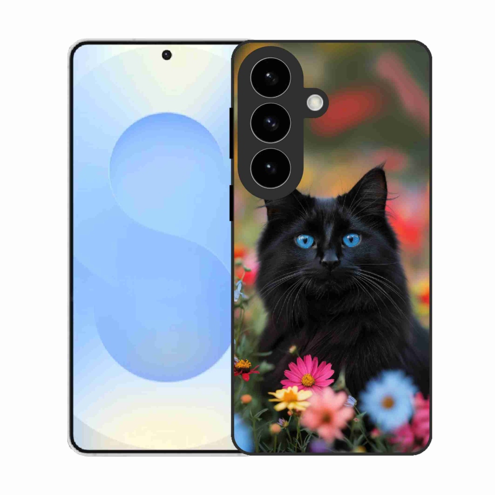 Gelový kryt mmCase na Samsung Galaxy S26 - černé kotě 4