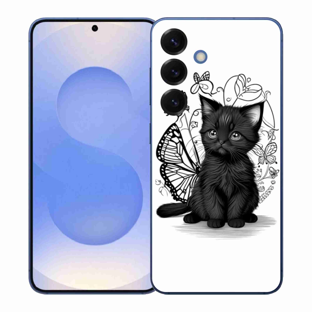 Gelový kryt mmCase na Samsung Galaxy S26+ - černé kotě