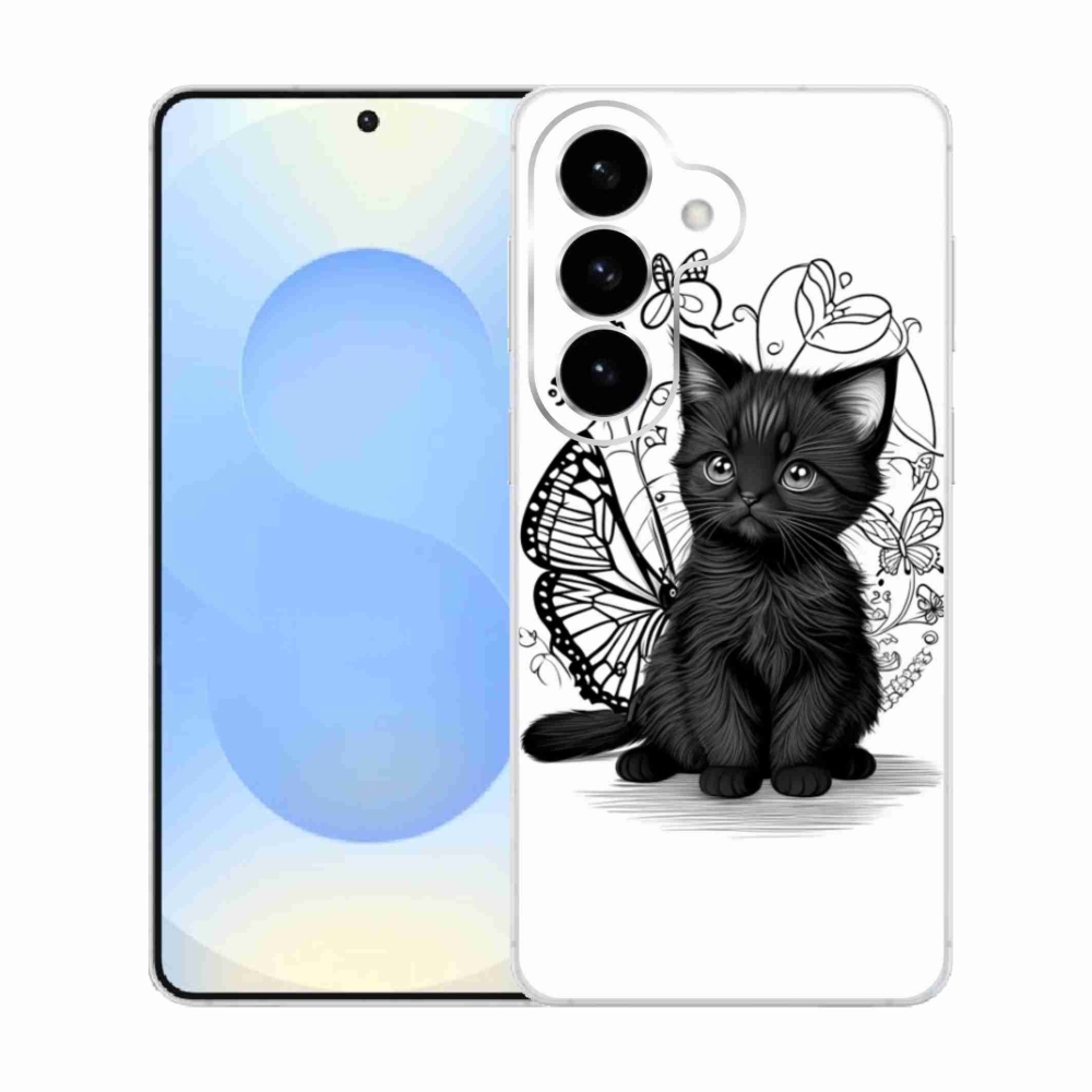 Gelový kryt mmCase na Samsung Galaxy S26  - černé kotě