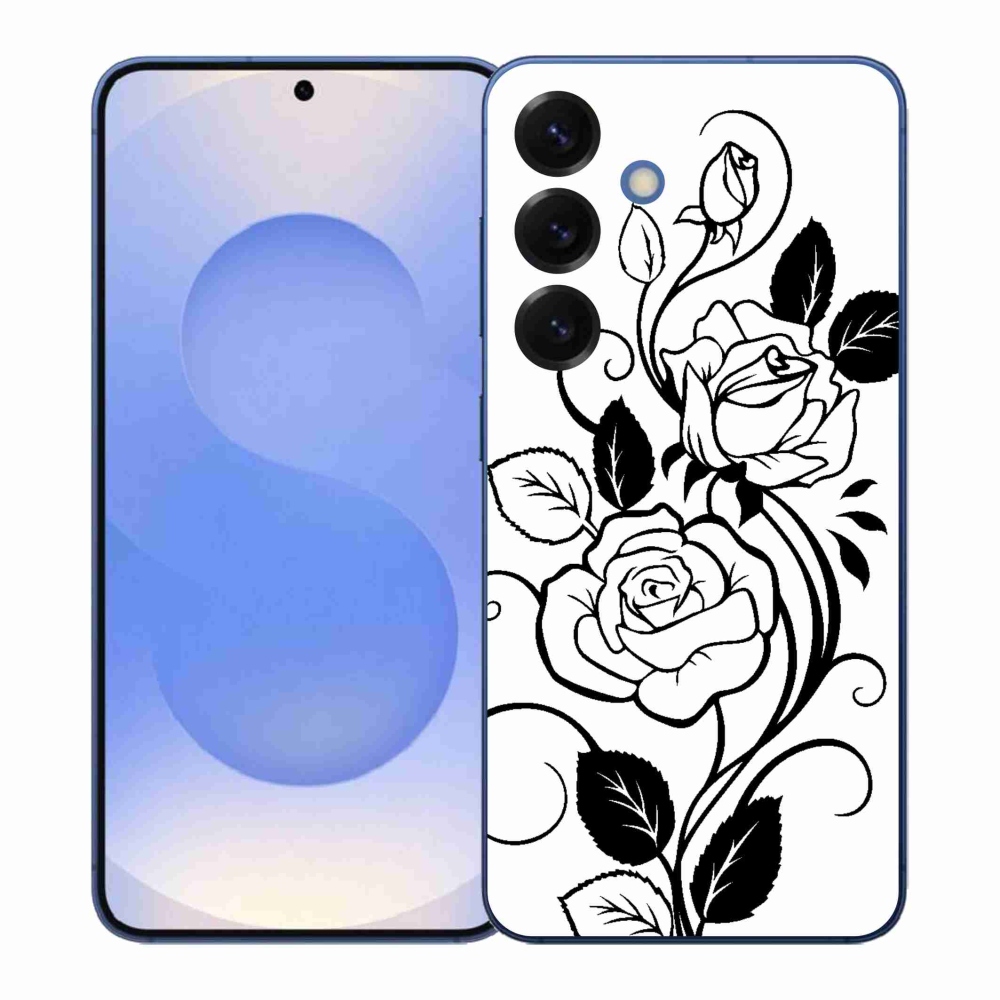 Gelový kryt mmCase na Samsung Galaxy S26+ - černobílá růže