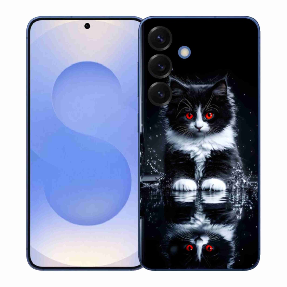 Gelový kryt mmCase na Samsung Galaxy S26+ - černobílé kotě