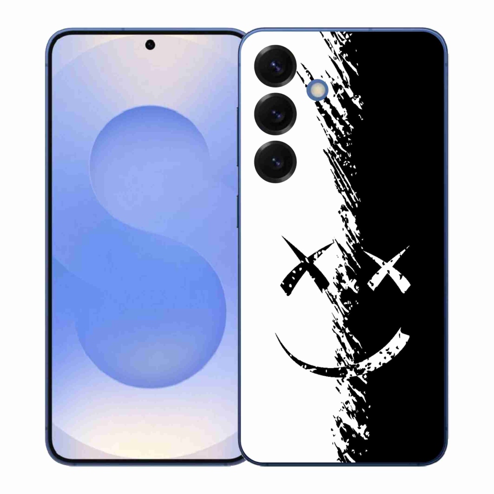 Gelový kryt mmCase na Samsung Galaxy S26+ - černobílý smajlík