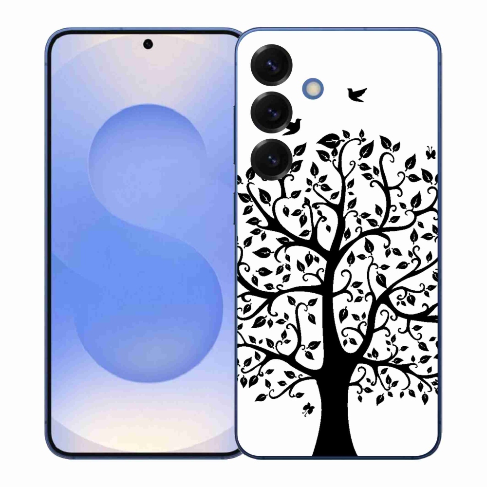 Gelový kryt mmCase na Samsung Galaxy S26+ - černobílý strom