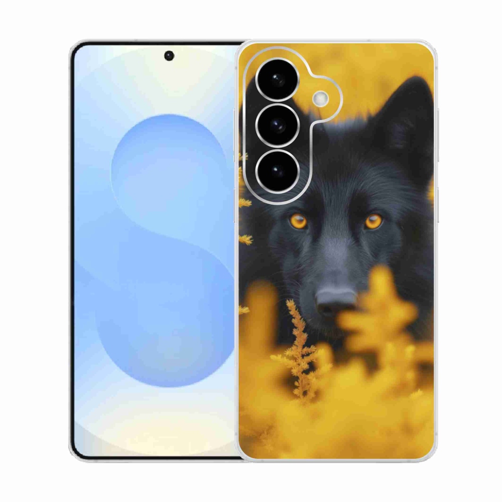 Gelový kryt mmCase na Samsung Galaxy S26  - černý vlk 2