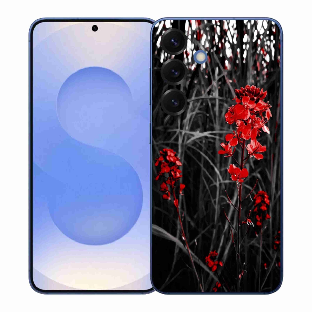 Gelový kryt mmCase na Samsung Galaxy S26+ - červená rostlina