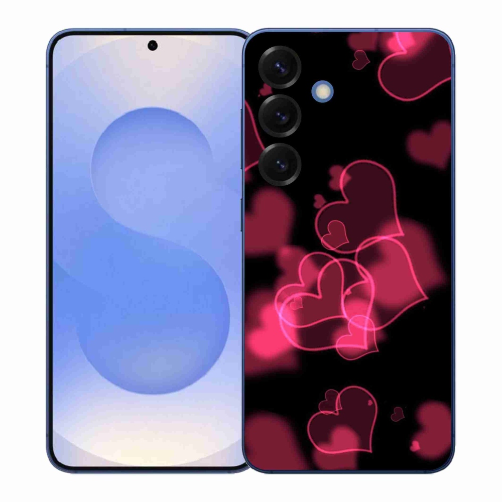 Gelový kryt mmCase na Samsung Galaxy S26+ - červená srdíčka