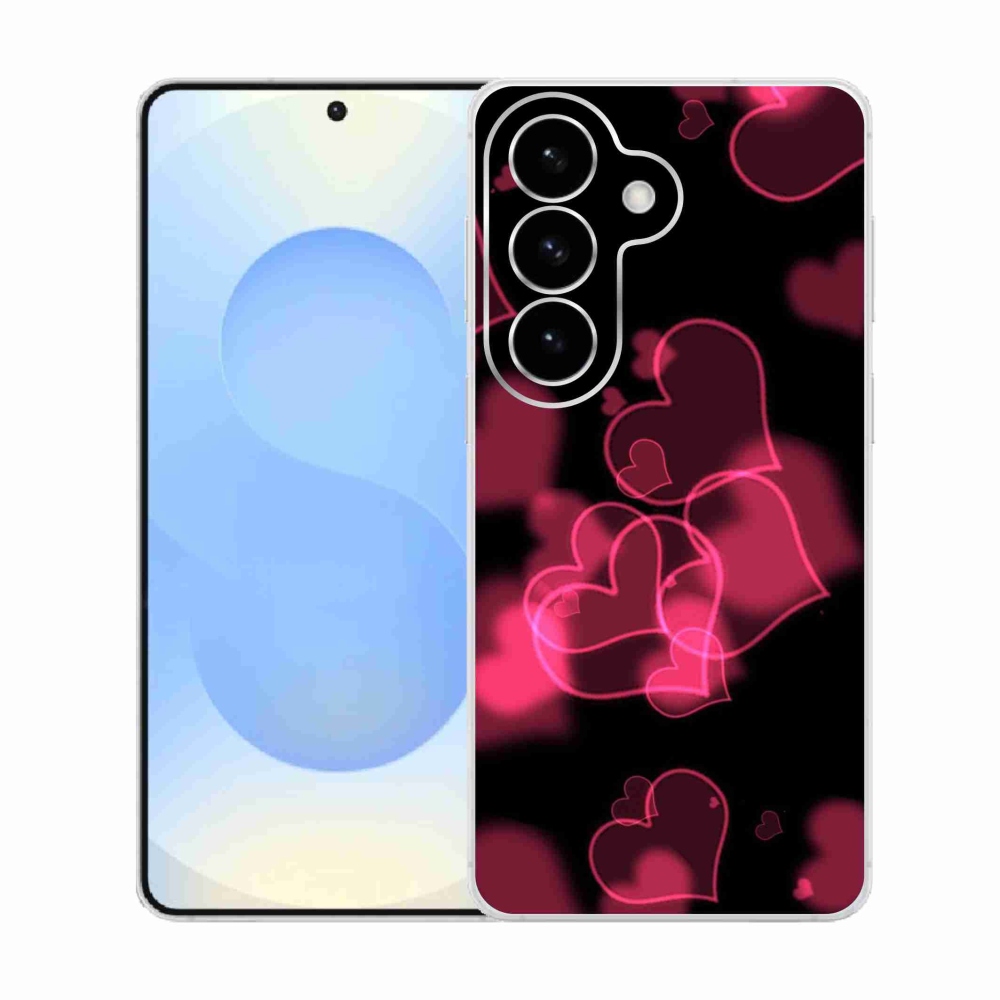 Gelový kryt mmCase na Samsung Galaxy S26  - červená srdíčka