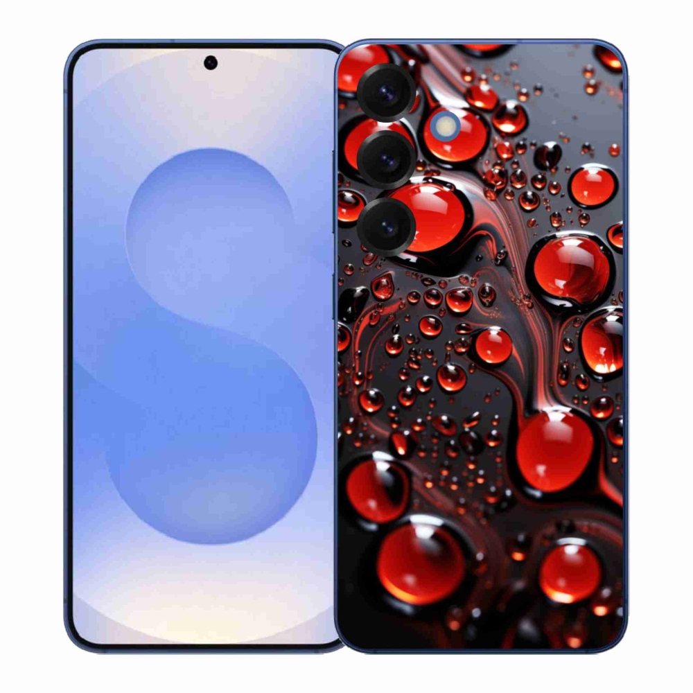 Gelový kryt mmCase na Samsung Galaxy S26+ - červené kapky 2