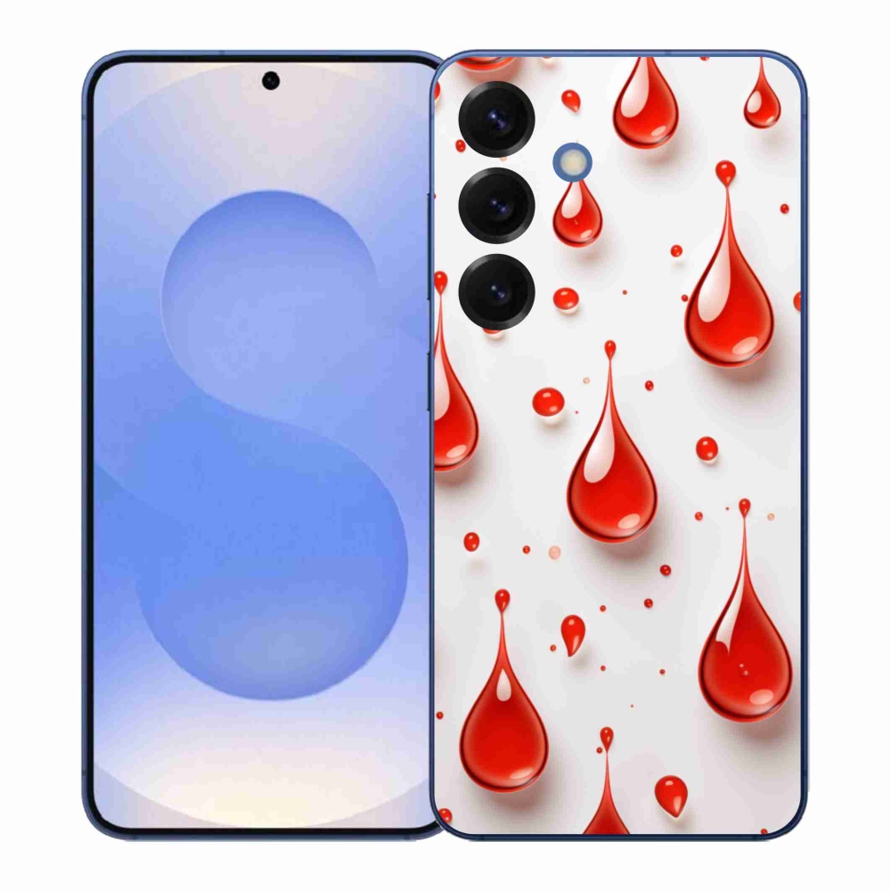 Gelový kryt mmCase na Samsung Galaxy S26+ - červené kapky