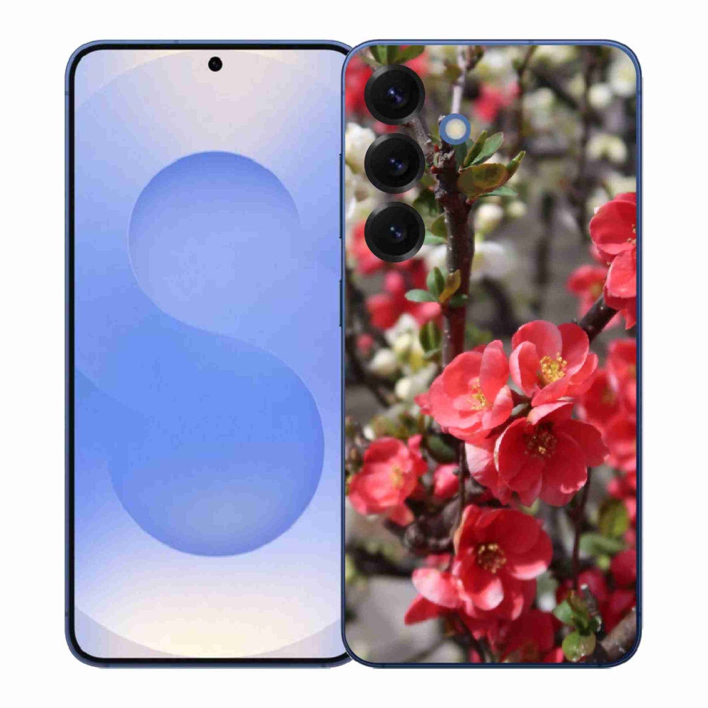 Gelový kryt mmCase na Samsung Galaxy S26+ - červené květy