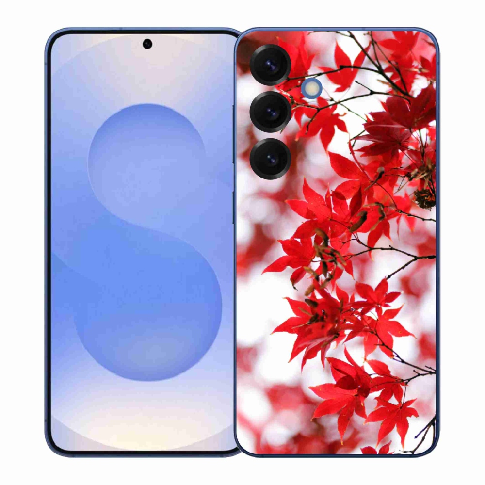 Gelový kryt mmCase na Samsung Galaxy S26+ - červené listy