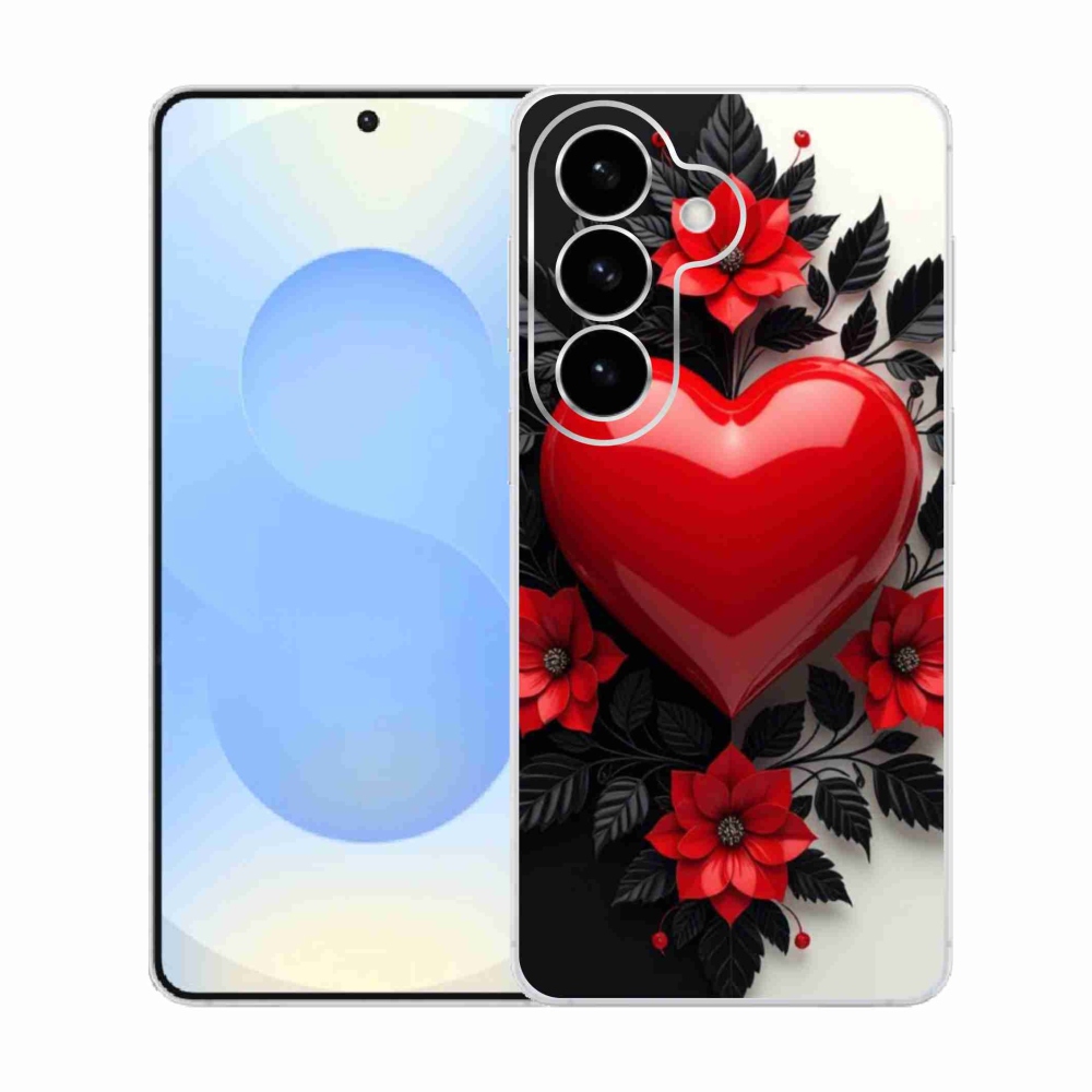 Gelový kryt mmCase na Samsung Galaxy S26  - červené srdce