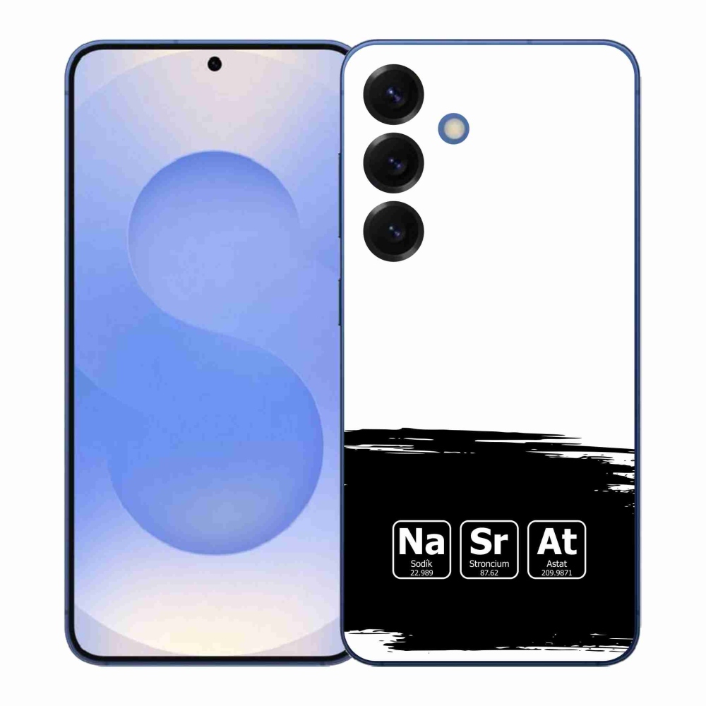 Gelový kryt mmCase na Samsung Galaxy S26+ - chemické prvky černobílé pozadí