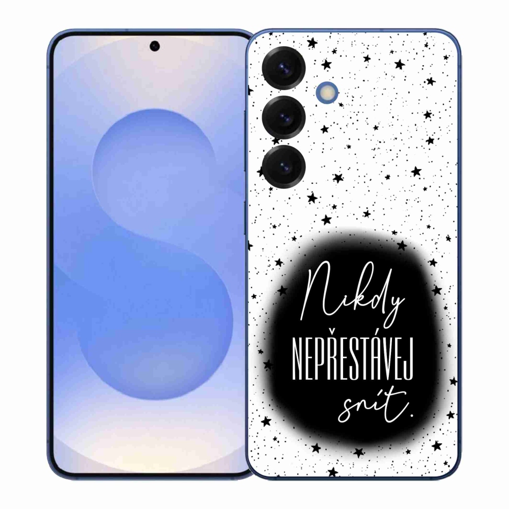 Gelový kryt mmCase na Samsung Galaxy S26+ - citát 1 černobílé pozadí