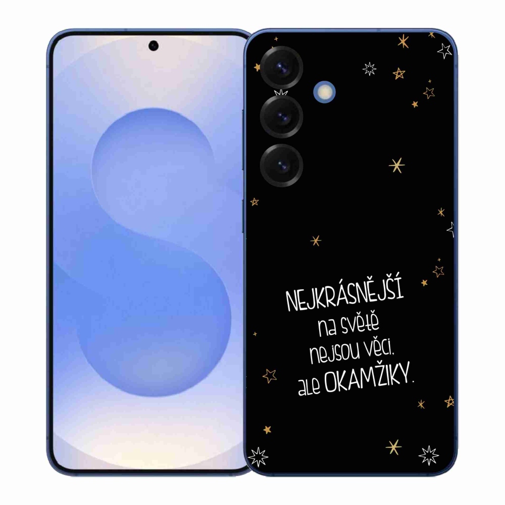 Gelový kryt mmCase na Samsung Galaxy S26+ - citát 4 černé pozadí