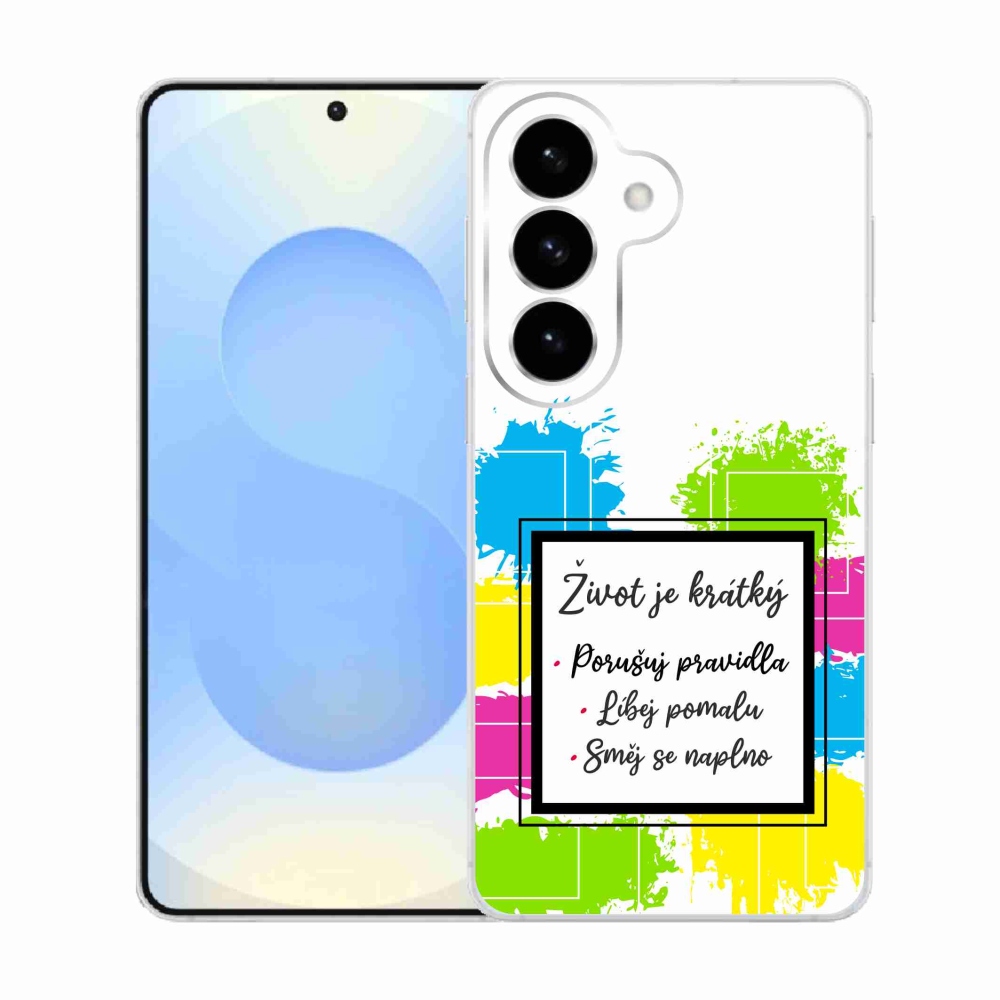 Gelový kryt mmCase na Samsung Galaxy S26  - citát 5 bílé pozadí