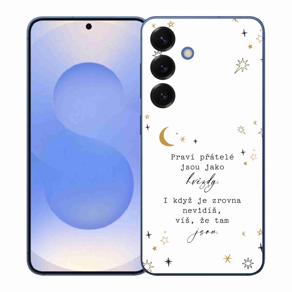 Gelový kryt mmCase na Samsung Galaxy S26+ - citát 6 bílé pozadí