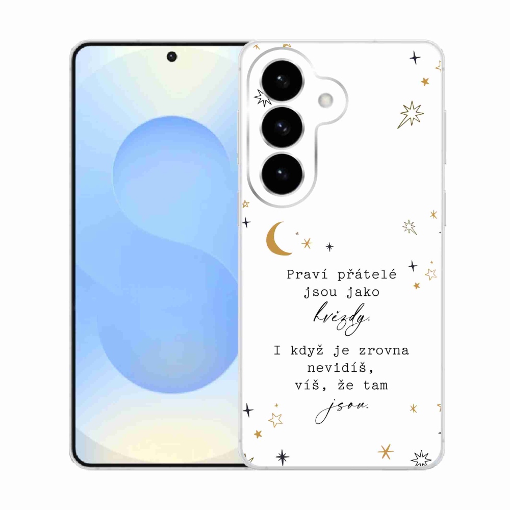 Gelový kryt mmCase na Samsung Galaxy S26  - citát 6 bílé pozadí