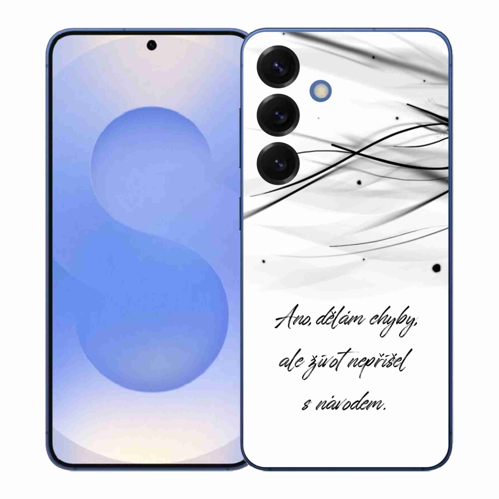 Gelový kryt mmCase na Samsung Galaxy S26+ - citát bílé pozadí